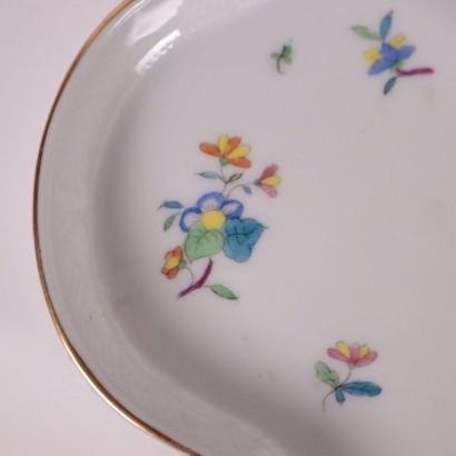 tintero, tintero de porcelana, motivos vegetales, decorado.,tintero Herend Hungría