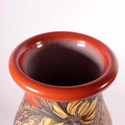 Ceramic Vase By V. Mazzotti Italy 1970s Albisola Manufacture