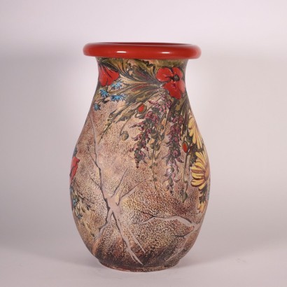 Vase V. Mazzotti, Keramik, Italien, 1970er.