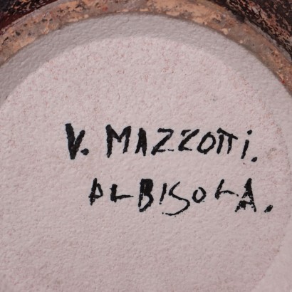 Vase V. Mazzotti, Keramik, Italien, 1970er.