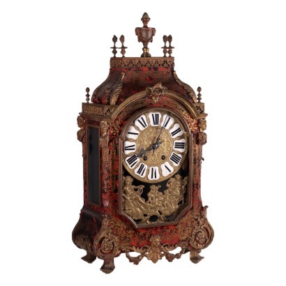 Boulle Style Clock, Napoleon III, Gilded Bronze, Wood, France, '800.