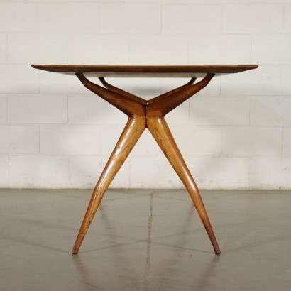 Table Veneered Wood Solid Oak Italy 1950s