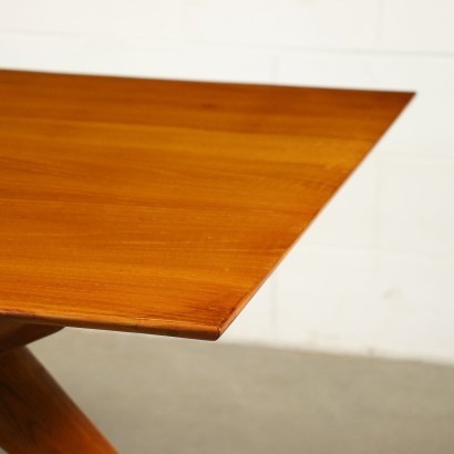 Table Veneered Wood Solid Oak Italy 1950s