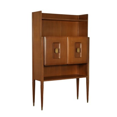 Cupboard Mahogany Veneer Brass Italy 1950s