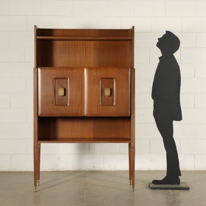 Cupboard Mahogany Veneer Brass Italy 1950s