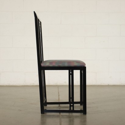 Gruppo di 4 sedie. legno laccato, imbottitura in espanso, rivestimento in tessuto. ,Sedie Giorgetti
