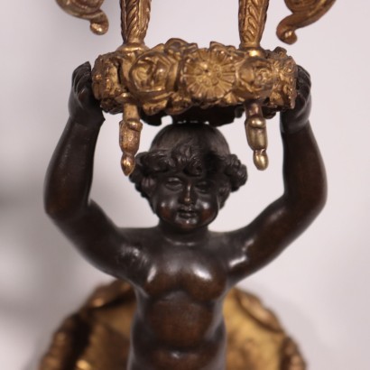 Paire D'Appliques, Bronze Ciselé, Style Napoléon III, Italie, '800.