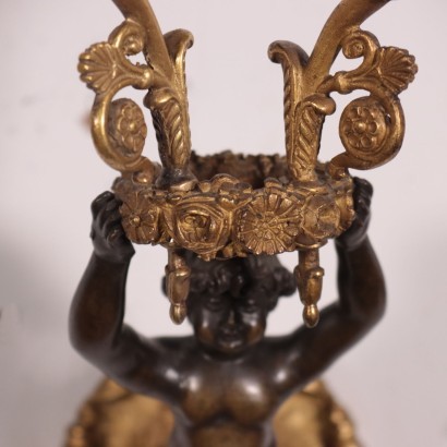 Paire D'Appliques, Bronze Ciselé, Style Napoléon III, Italie, '800.