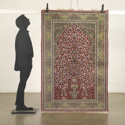 Tapis Kashmir Laine Coton Soie Inde Années 1970 1980