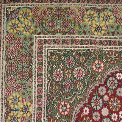 Tapis Kashmir Laine Coton Soie Inde Années 1970 1980