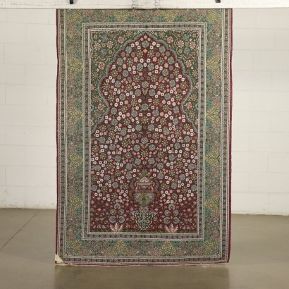 Tapis Kashmir Laine Coton Soie Inde Années 1970 1980