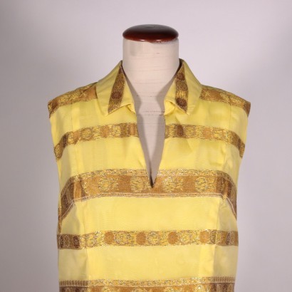 Vintage Long Yellow and Gold Dress 1970s