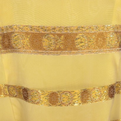 Vintage Long Yellow and Gold Dress 1970s