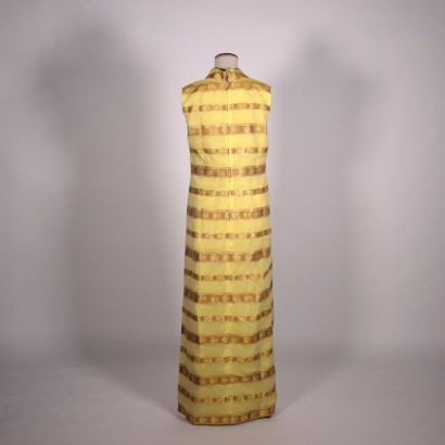 Vintage Long Yellow and Gold Dress 1970s