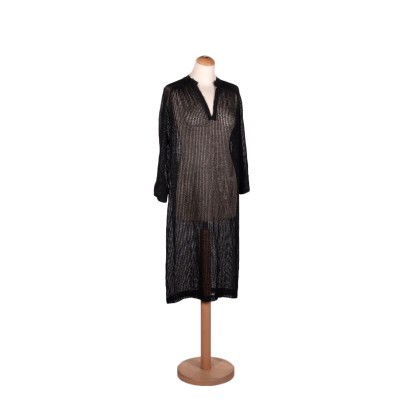 Vintage Schwarzes Kleid, Lurex, Italien, 70s-80s.