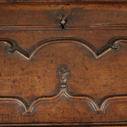 Two-Pieces EMilian Drop-Leaf Secretaire Walnut Italy 18th Century