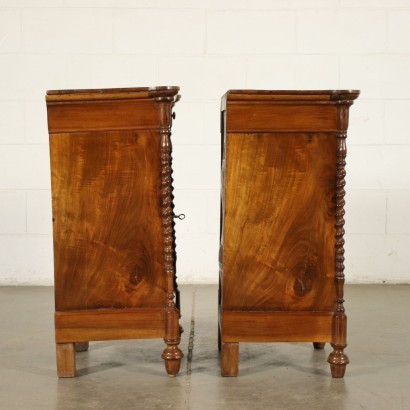 Pair Louis Philippe Of Bedside Tables Walnut Italy 19th Century