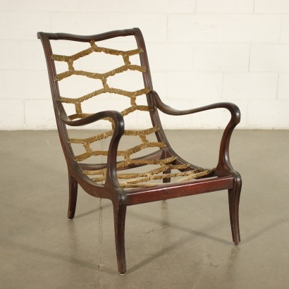 Armchair Mahogany Padded Italy 20th Century