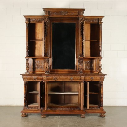 Neo-Renaissance Revival Cupboard Walnut Italy 20th Century