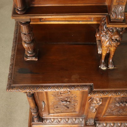 Neo-Renaissance Revival Cupboard Walnut Italy 20th Century