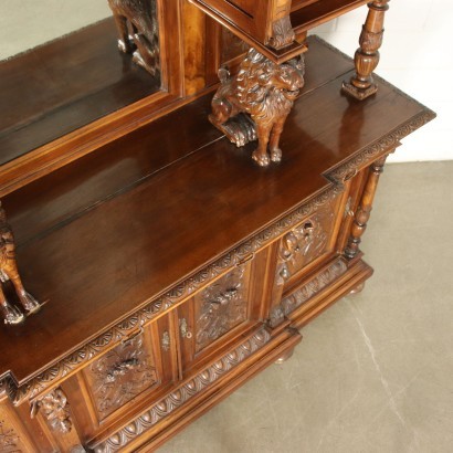 Neo-Renaissance Revival Cupboard Walnut Italy 20th Century