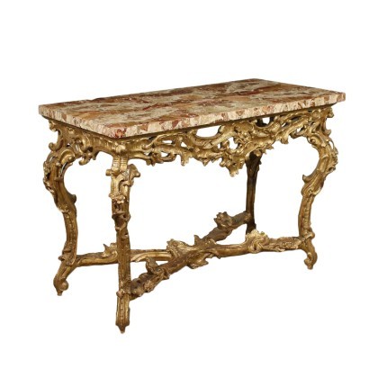 Console Baroque Jaspe Rome Italie 3ème Quart 18ème Siècle