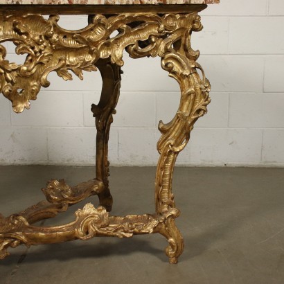 Console Baroque Jaspe Rome Italie 3ème Quart 18ème Siècle