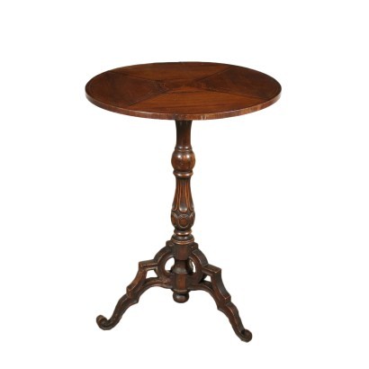 Small Neo-Gotique Boat Table Walnut Marple Italy 19th Century