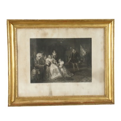 Empire Frame with Print Wood Italy XIX Century