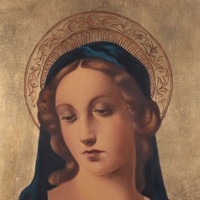 Face of The Virgin Oil on Plywood 1930s