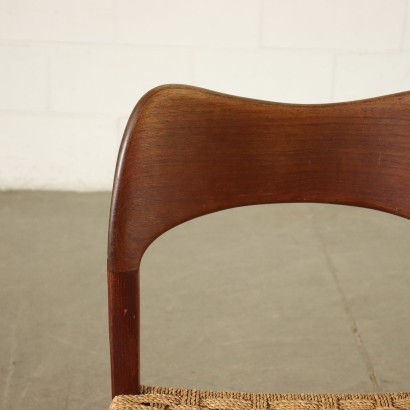 Chaise Corde Teck Italie Années 1960