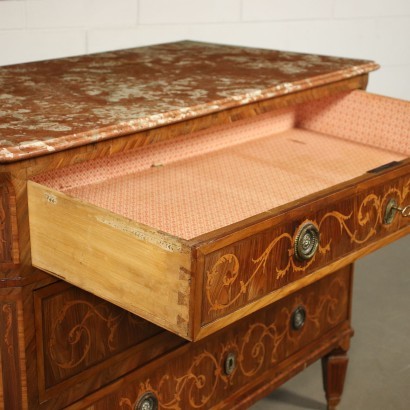 Chest Of Drawers Neoclassical Bois De Violette Marble Italy Late '700