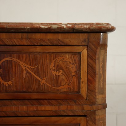 Chest Of Drawers Neoclassical Bois De Violette Marble Italy Late '700