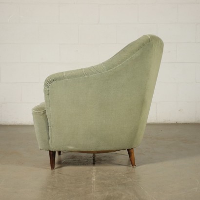 Armachair Spring Velvet Italy 1940s-1950s Italian Production