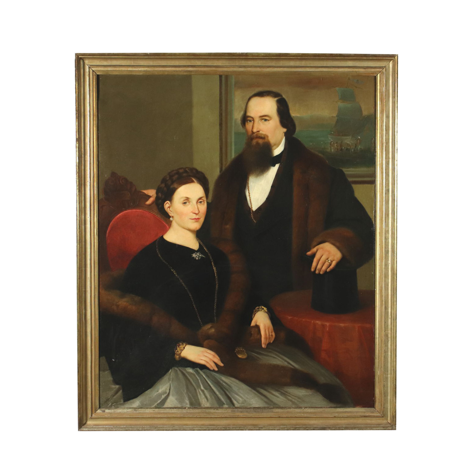 ORIGINALE Espressionista Pittura A Olio Ritratto di coppia 