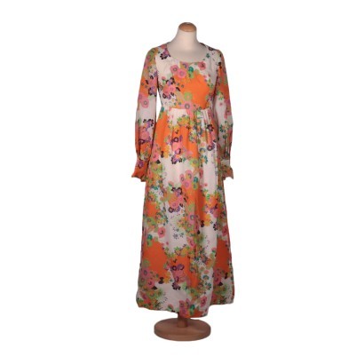 1970s Vintage Floral Cotton Dress Italy