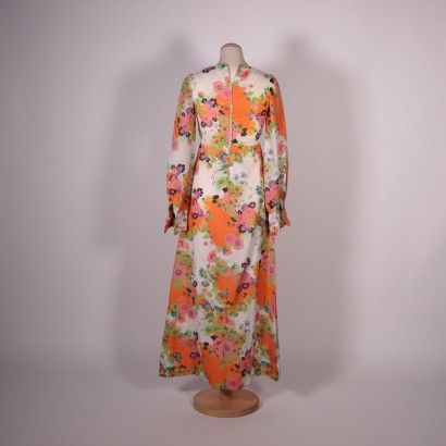 1970s Vintage Floral Cotton Dress Italy