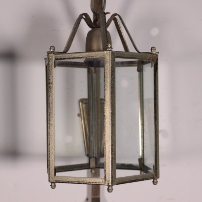 Pair of Wall Lights Metal Glass Italy 20th Century