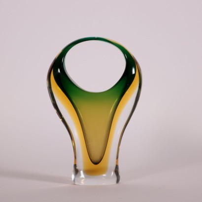 Submerged Glass Vase Murano Italy 1960s