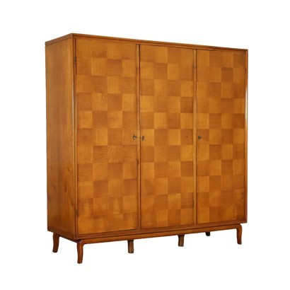 Wardrobe Cherry Veneer Italy 1940s 1950s