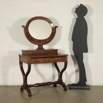 Restoration Vanity With Mirror Walnut Italy 19th Century