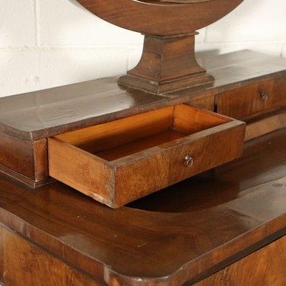 Restoration Vanity With Mirror Walnut Italy 19th Century