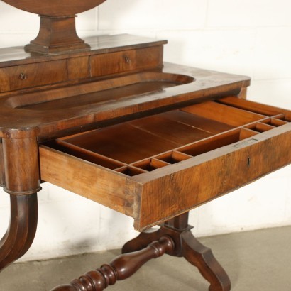 Restoration Vanity With Mirror Walnut Italy 19th Century