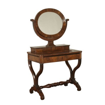 Restoration Vanity With Mirror Walnut Italy 19th Century