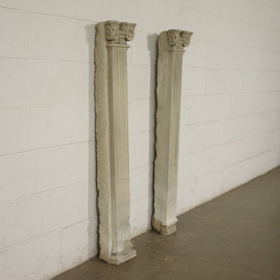 Paar Pilaster Renaissance Sandstein Italien XVI Jhd