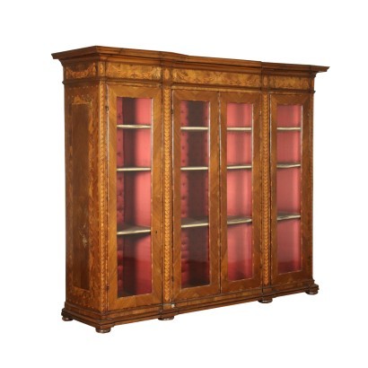 Neo-Classical Showcase Cherry Walnut Boxwood Italy 18th Century