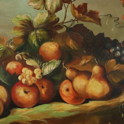 Still life with fruit and parrots