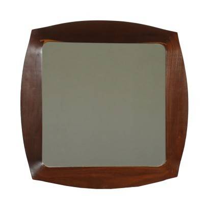 Mirror Mirrored Glass Mahogany Italy 1960s Italian Production