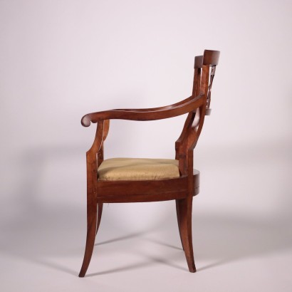 Lombard Empire Armchair Walnut Bronze 19th Century