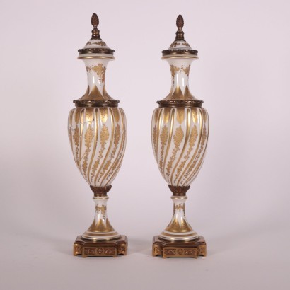 Pair of Sèvres Vases Porcelain Franch 20th Century